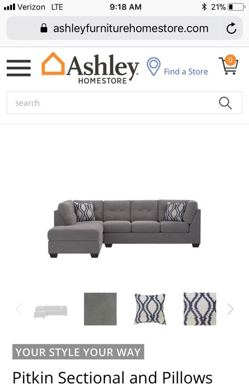 Grey Ashley Furniture Home Store Sectional Couch