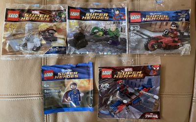 LEGO 5 Polybags Marvel DC Universe Super Heroes (30163,30164,30166,30302,Jor El) NEW