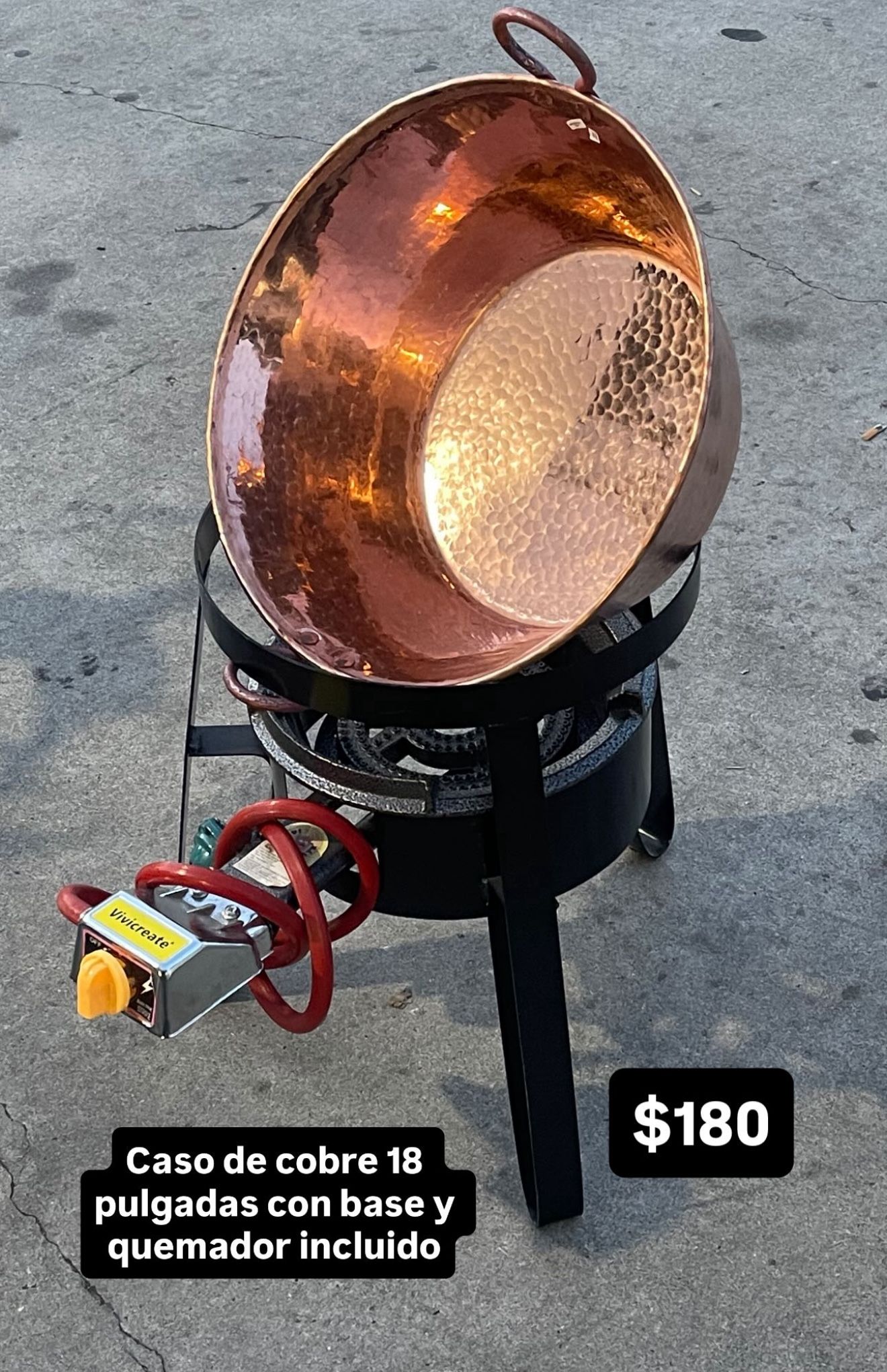 Cazo De Cobre Con Vase I Quemador Nuevo En Especial
