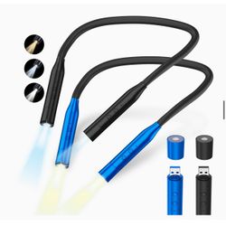 LED Neck Reading Light (2 Pack - Black and Blue)