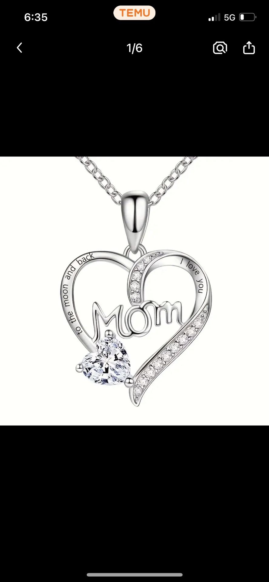 Mom Silver Necklace For Birthday, Mother’s Day Gift Idea