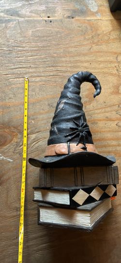 Halloween Witch Hat Stacked Books Decoration