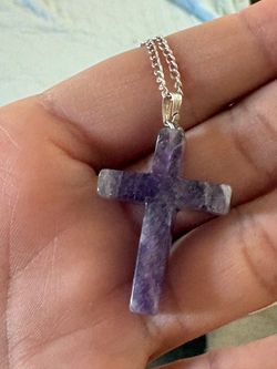 Amethyst cross necklace