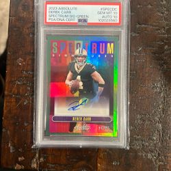 2023 Absolute Derek Carr Auto Spectrum green PSA 10 14/25 🔥