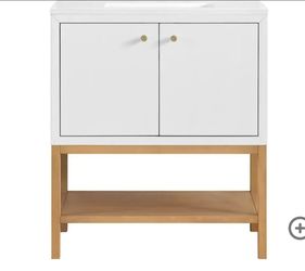 Isadore 30" Free Standing Single Basin Vanity Set with Cabinet and Stone Composite Vanity Top