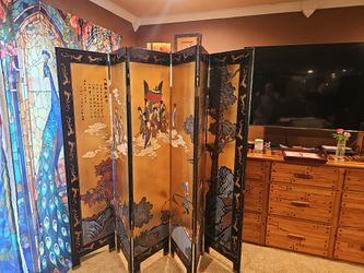 Antique Chinese Hand Painted Room Divide 