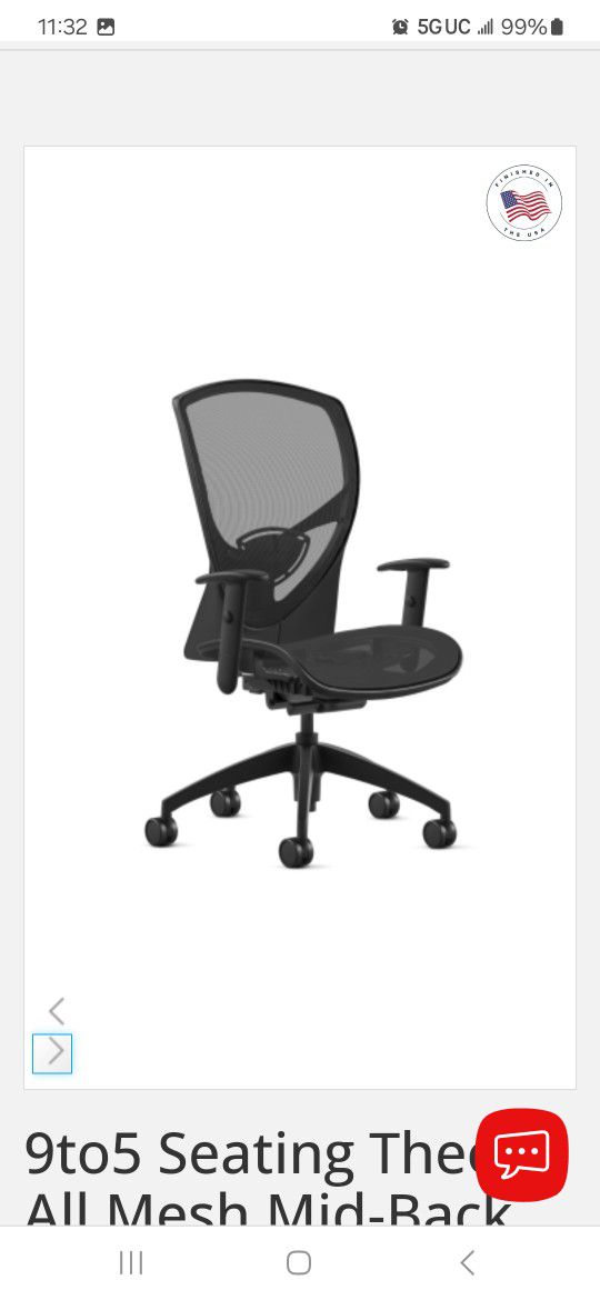 (2) 9to5 Theory Mid Back Task Chairs