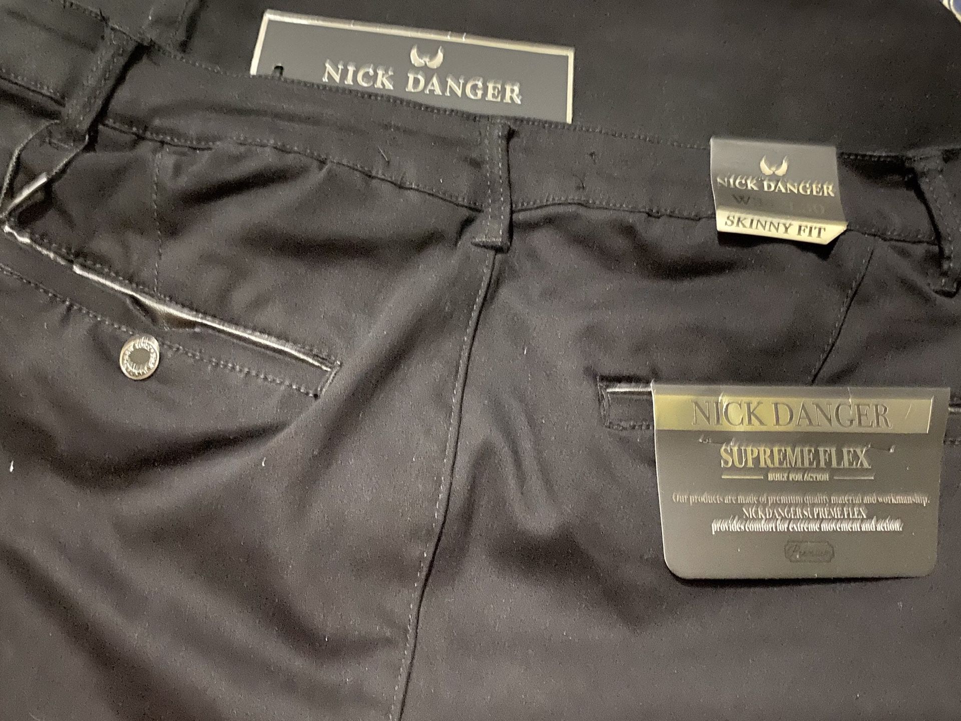 Nick Danger Premium Men’s Black Supreme Flex Cargo Jogger Pants Size 34