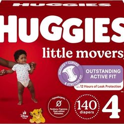 Diapers Huggies Size 4, 140 Count