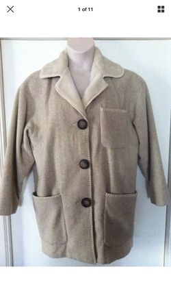 Beautiful Express Long Cream Coat Jacket, Size Small But Runs Very Large
