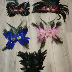 Mardi Gras Feather Masks