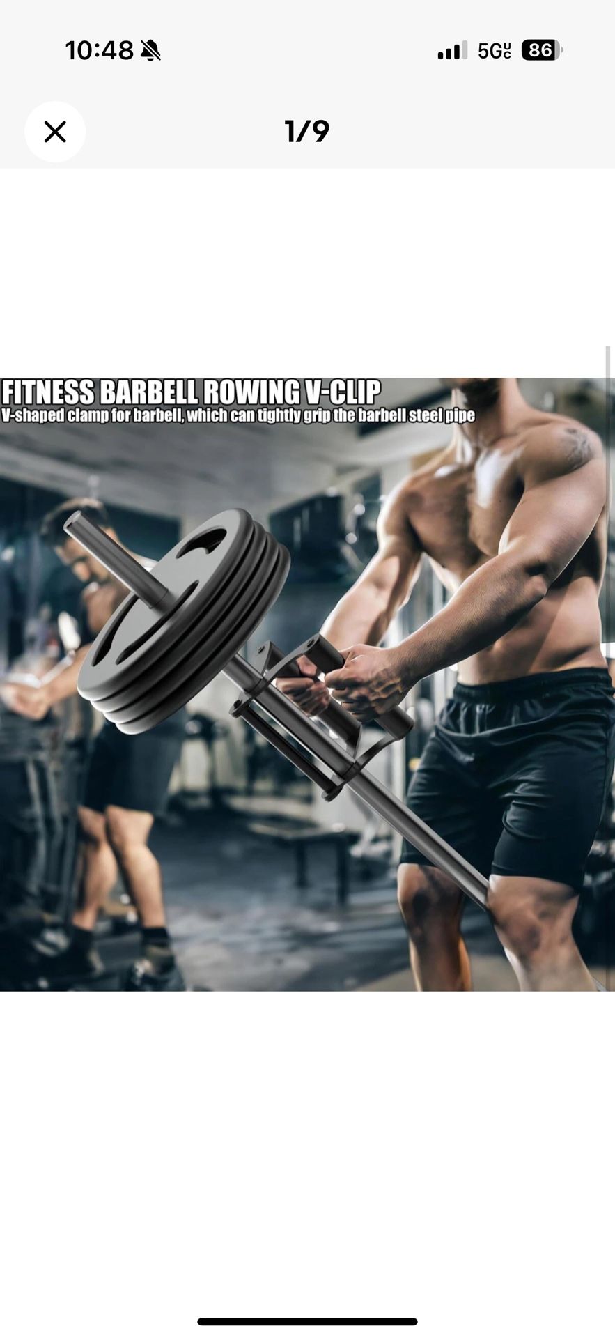 V Bar Row Landmine Handle Attachment for Barbell Bars, Solid Double D Handle