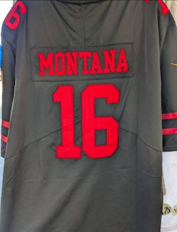 49ers #16 Joe Montana Jersey Black
