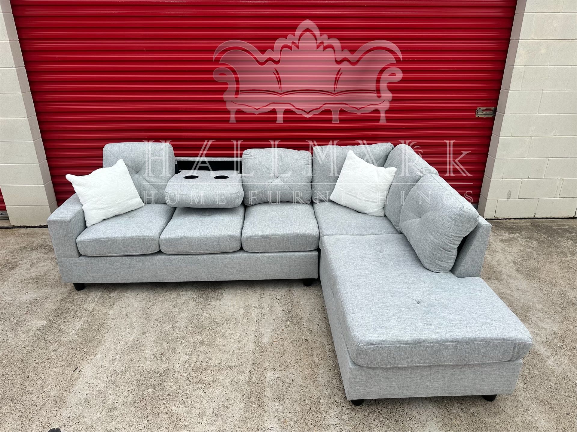 New Grey Sectional Couches (🚚FREE DELIVER