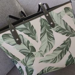 Authentic COACH Reversible Banana Leaf Print Bag