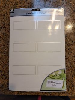 Imprintable Placecards