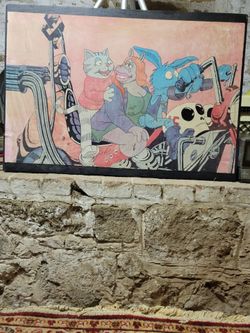 Vintage Fritz the Cat Comic Art Print on Wood Panel