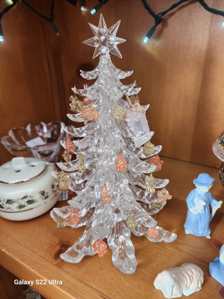 MCM Acrylic Christmas Trees With Attached Ornaments