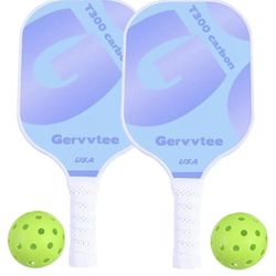Gervvtee Pickleball 2-Piece Set is Made of Carbon Fiber Material