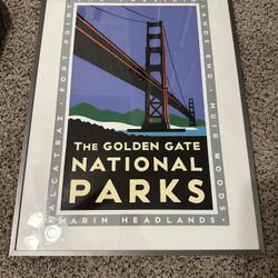 Framed Giclée Poster - Golden Gate National Parks Bridge