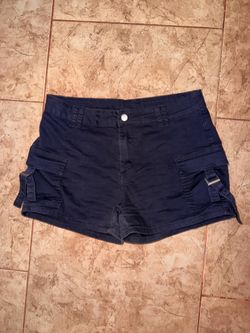 Women’s Navy Blue Cargo Utility Shorts - Size XL - High-Rise Stretch