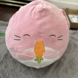Large Pink Bunny Plush w/ Carrot