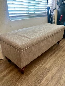 Beige Storage Ottoman / Seat
