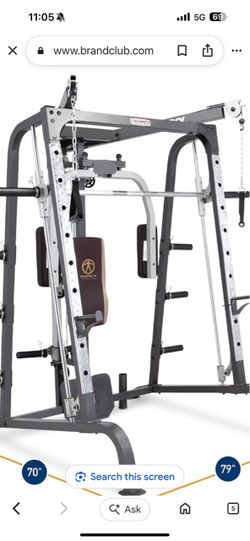 Marcy adjustable Smith machine with bench, weight plates…400lbs… in great condition garage kept $600