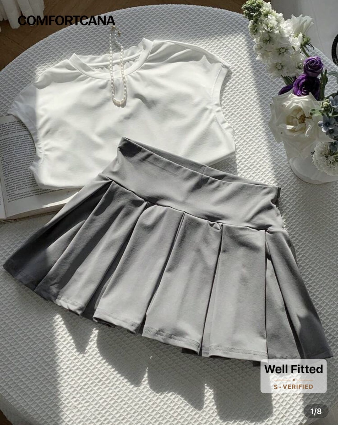 Grey Skirt With Shorts