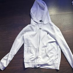 Medium White Polo Ralph Lauren  Double Knit Zip Up 