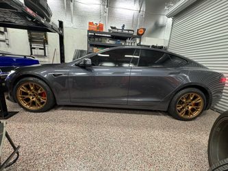 Tesla model S wheels and tires, bronze and plaid 19” 20” two sets!