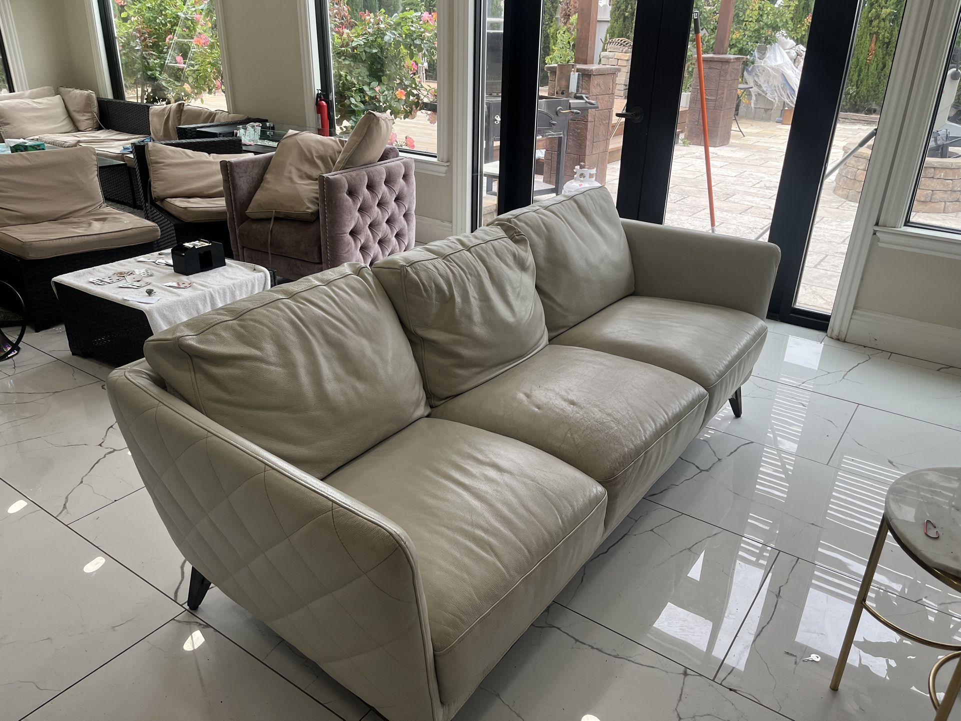 White Leather Couch