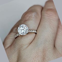 2.50 carat rose gold solitaire natural diamond ring new