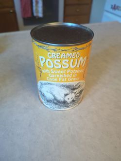 Canned creamy possum gag gift