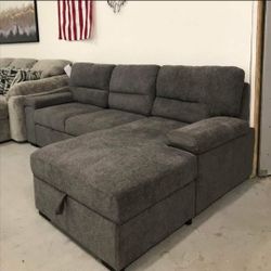 Sleeper Sectional Soh Chaise Yantis Gray💥 Brand New☄️ Financing & Delivery Available✅
