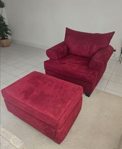 Oversized chair and ottoman. Massoud brand