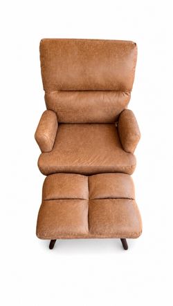 Comfortable Recliner Chair with Ottoman Brown