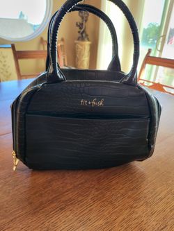 🖤 Fit + Fresh Faux Croc Insulated Lunch Tote / Cooler Bag 🖤