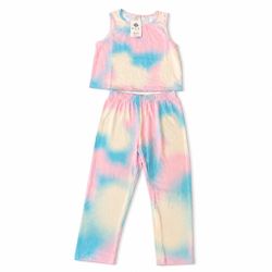 Tie-Dye Crop Top and Pants Set