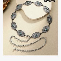 Women's western boho poncho belt