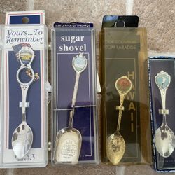 4 Beautiful Collectible Teaspoons 