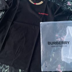 Black Burberry Logo Tee