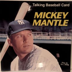 This item is a collectible 1989 CMC Mickey Mantle Talking Baseball Card.