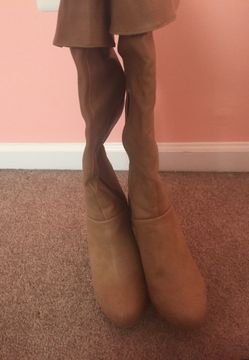 Knee high wedge boots
