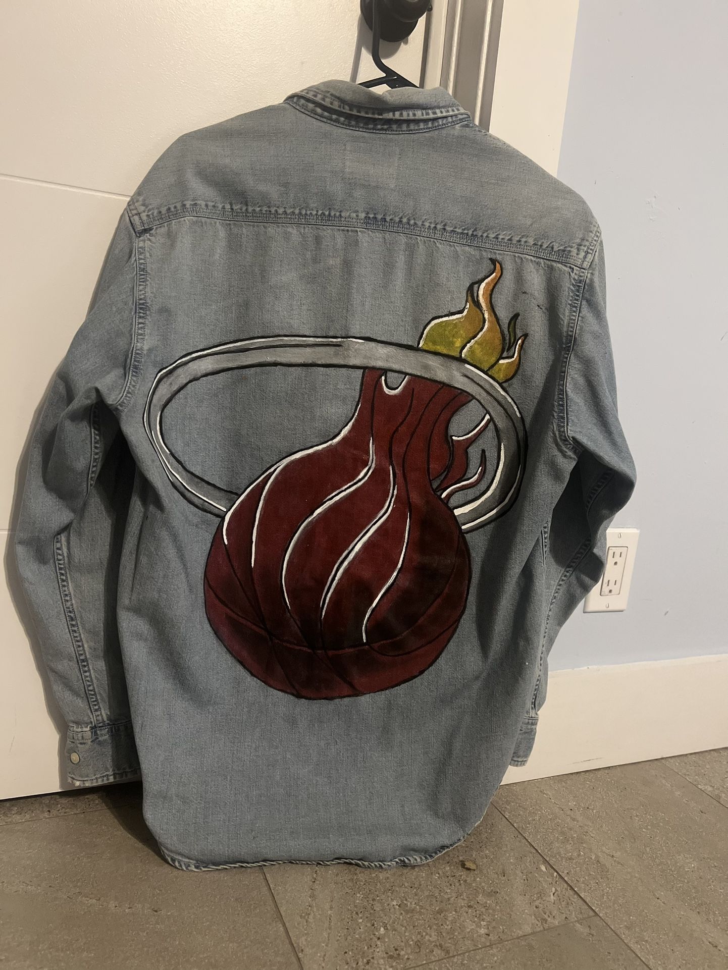 Miami Heat Painted Denim Jacket