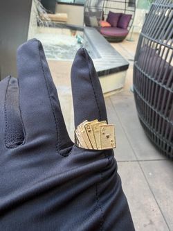 14k playing cards ring