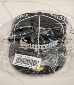 SUPREME X NEW ERA 59FIFTY PIPING SCRIPT FW26 SZ 7 3/8 BLACK/WHITE  NEW 🔥🔥