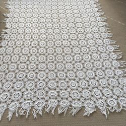 Vintage Bedspread Crocheted 92 X 73