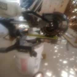 Ryobi Battery Powered Miter Saw 7 1/4". Like New With Battery And Charger 