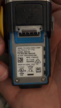 Zebra finger scanner with battery